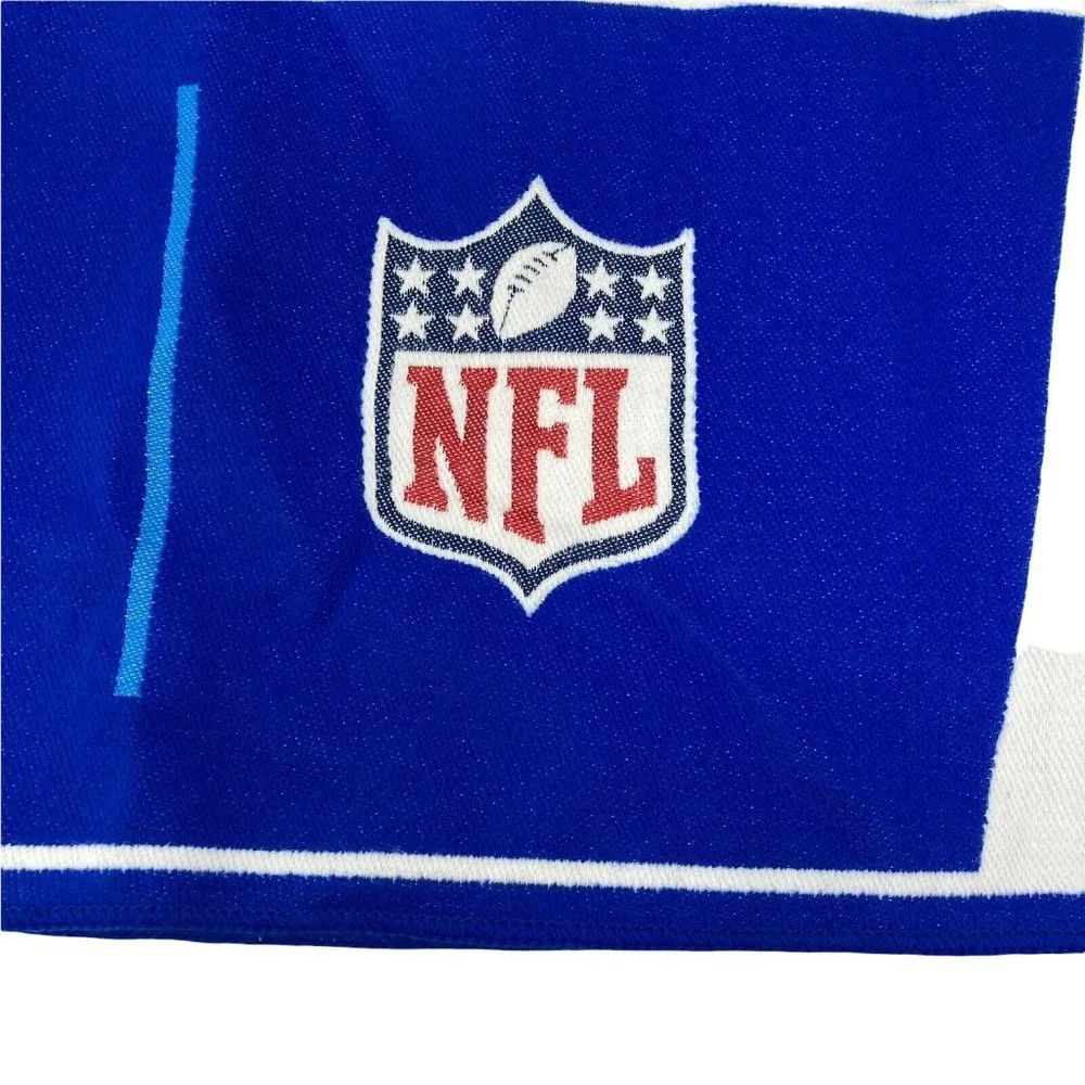 NFL Budlite Scarf Blue White New In Bag Spell Out Fringe